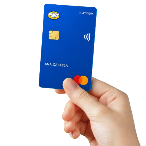 Cartão Mercado Livre Platinum sendo segurado